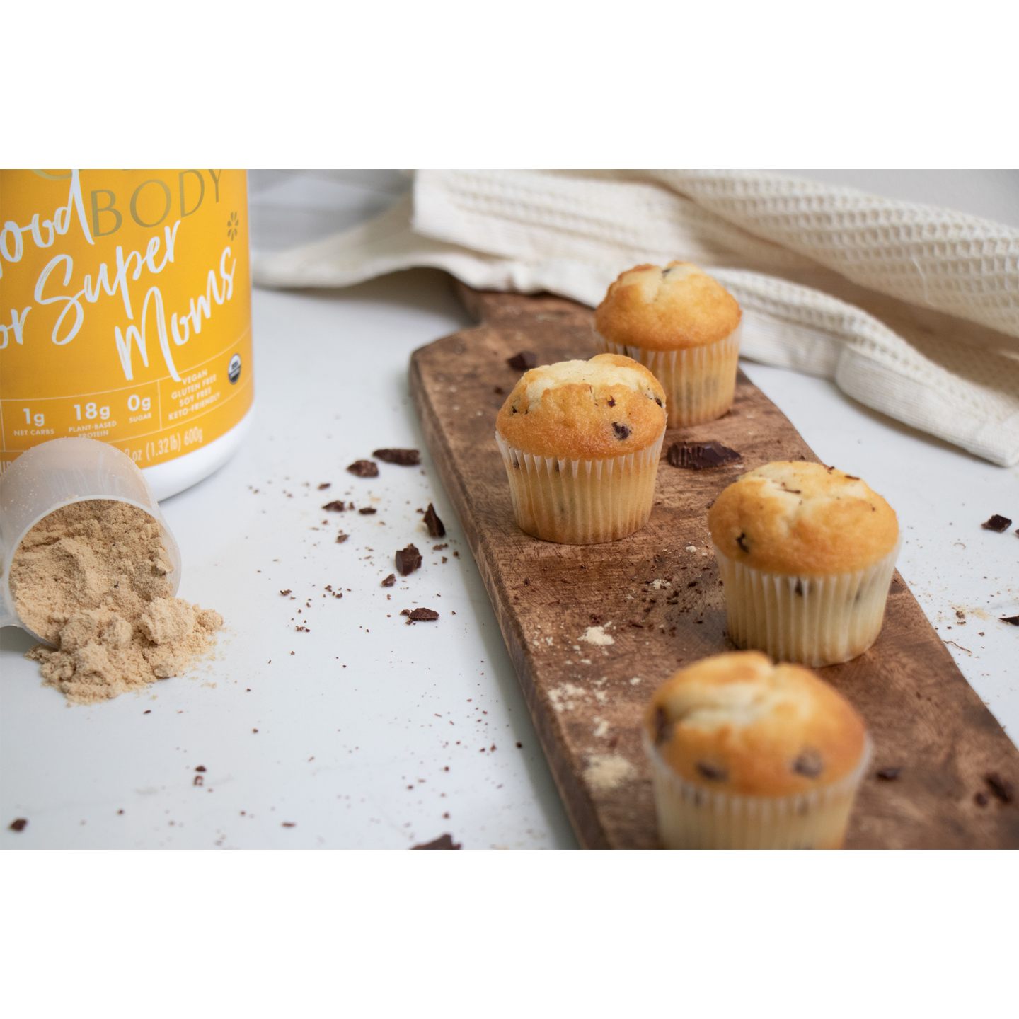 Chocolate Chip Banana Protein Muffins